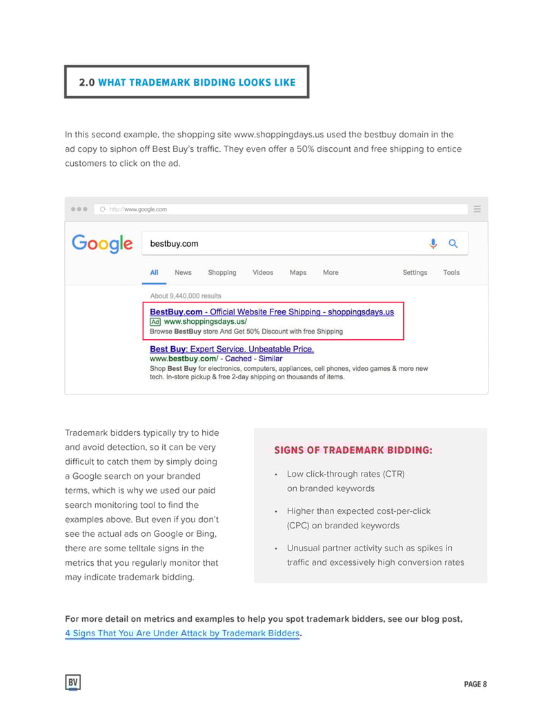 Example of a trademark bidder