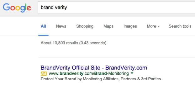 BrandVerity Trademark Brand Bidding